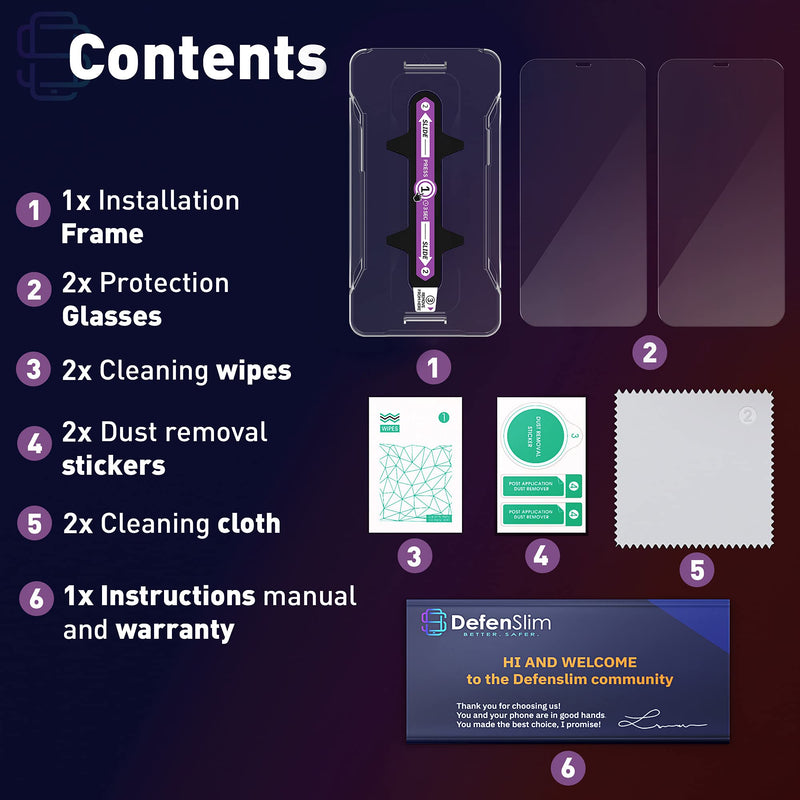 iPhone 12 Pro Max Screen Protector [2-Pack] with Easy Auto-Align Install Kit - Tempered Glass for iPhone 12 Pro Max (6,7") - New Glass with Your Next Phone