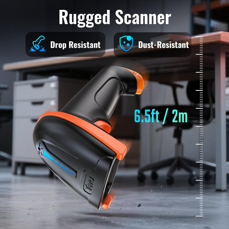 [AUSTRALIA] - Tera 1D 2D QR Barcode Scanner Wireless and Wired with Battery Level Indicator Digital Printed Bar Codes Reader with Stand Portable Handheld Barcode Scanner Compact Plug and Play Model D5100-Z 2D with stand 