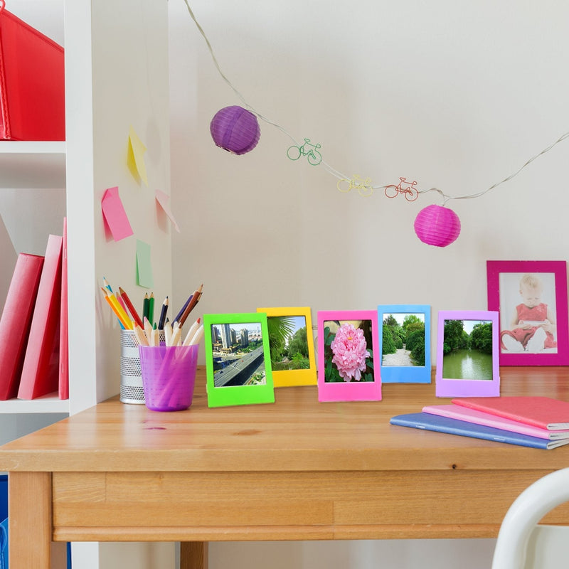 6 in 1 Colorful Bundle Kit Accessories Compatible with Fujifilm Instax Mini 12 11 9 8 90 70 Camera, Accessory Include Film Sticker, Desk Frames, Hanging Frame