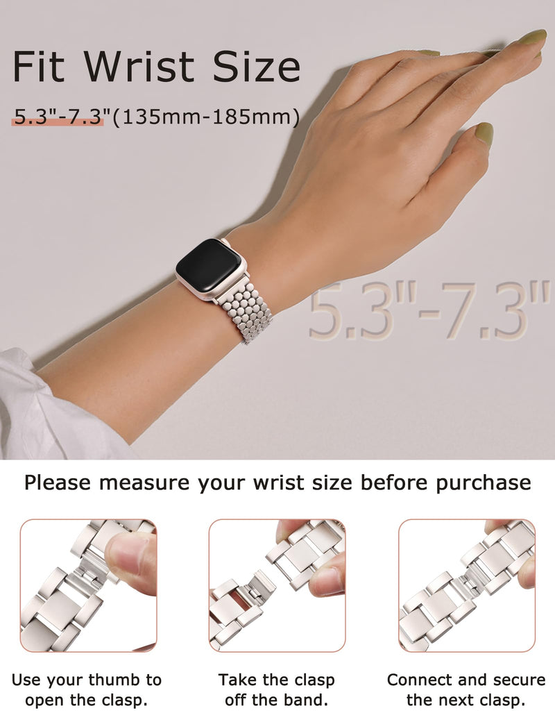 Minyee 2 Packs Band Compatible with Apple Watch Band Women 42/46/38/40/41/44/45/49mm, Premium Soft Leather Strap with Bling Dainty Flower Charm & Dressy Honeycomb Pretty Adjustable Metal Designer Clas