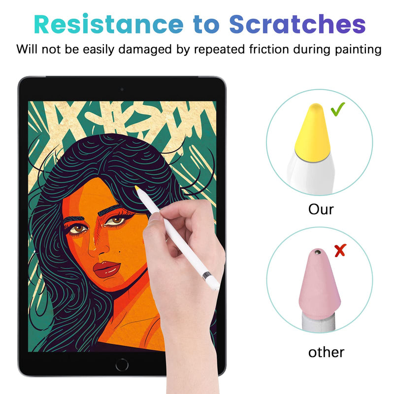 6 Pack Pencil Tips Replacement for Apple Pencil 1st & 2nd Generation, Compatible with iPad Air Mini Pro Apple Pencil 1st Gen & 2nd Generation Tips (red/Pink/Mint Green/Purple/Yellow/Gray) red/pink/mint green/purple/yellow/gray