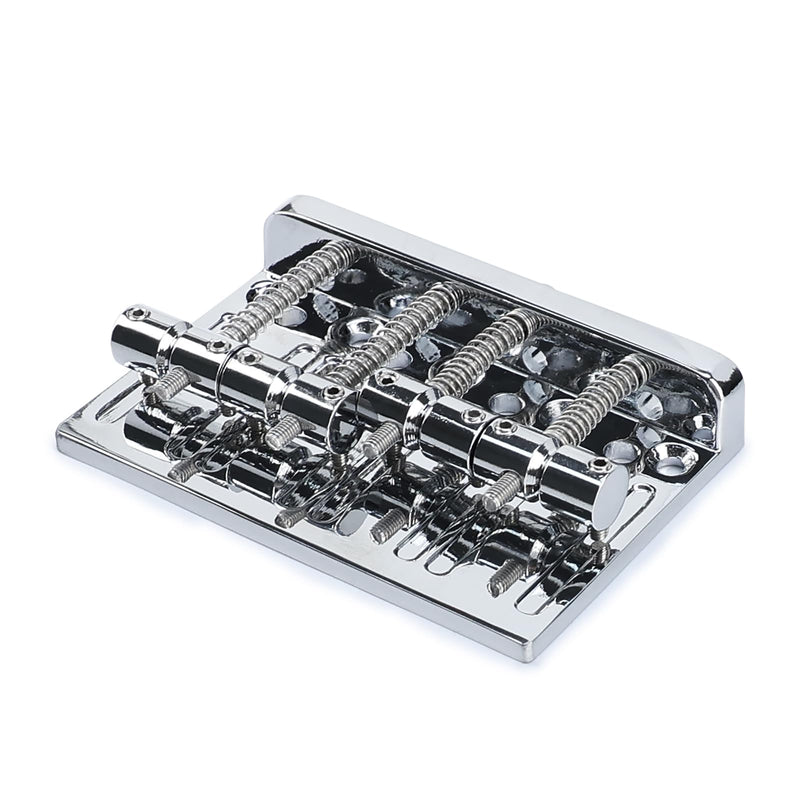 [AUSTRALIA] - 4-Pack Stainless Steel Electric Bass Guitar Bridge Saddles String Spacing 19mm Bass Saddles Compatible with 4 String Electric Bass Replacement Parts（Chrome） Chrome 