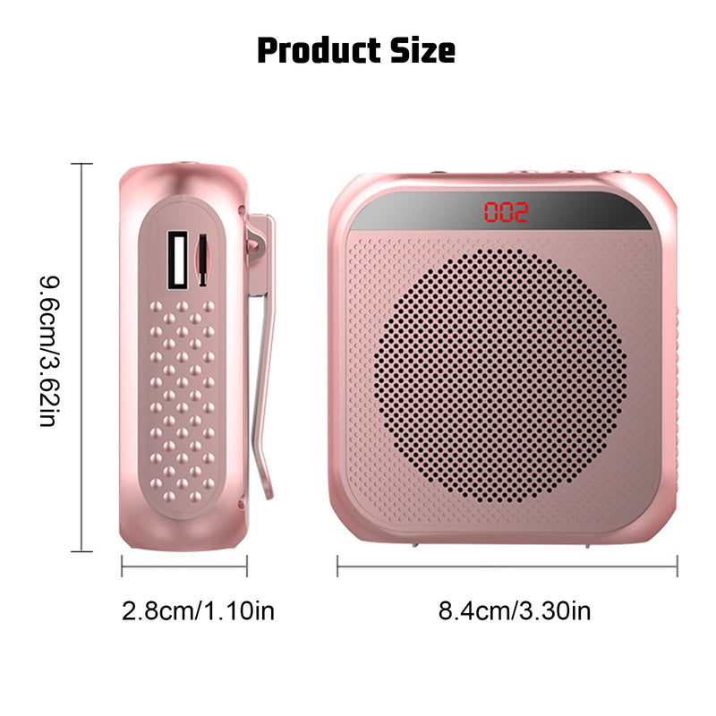 Voice Amplifier for Teachers,Rechargeable Portable Microphone with Speaker,Portable Pa System for Outdoors, Teaching, Meeting, Presentation, etc(Rose Gold) Rose Gold