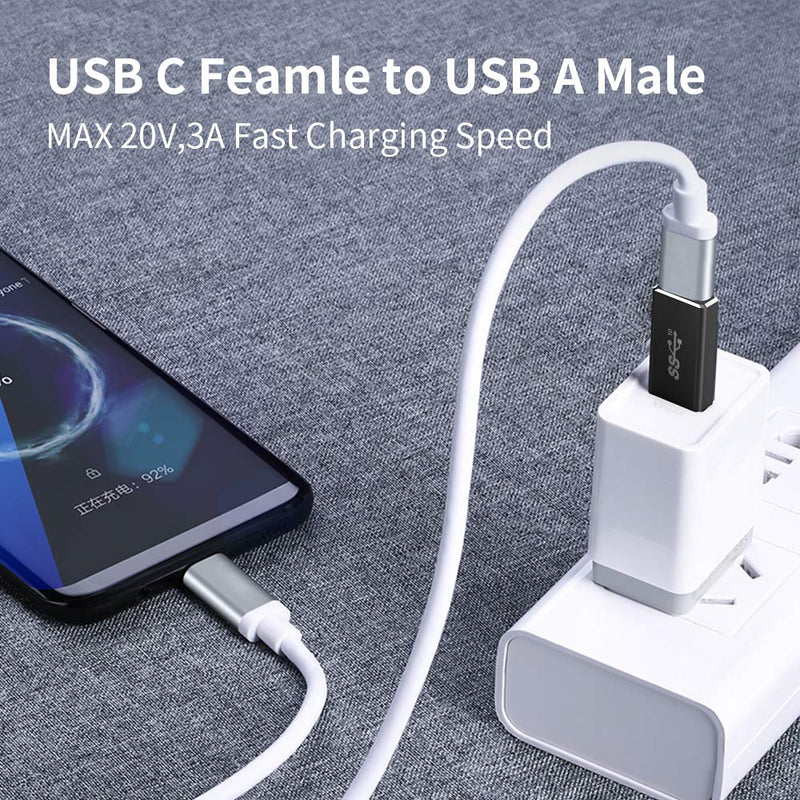 [10Gbps] USB C Female to USB Male Adapter (2-Pack), WARMSTOR USB A to USB C 3.1 Gen 2 Adapter Support Double Sided Data Sync & 60W Fast Charging - Compatible with Oculus Link, PC, Laptop, Power Bank