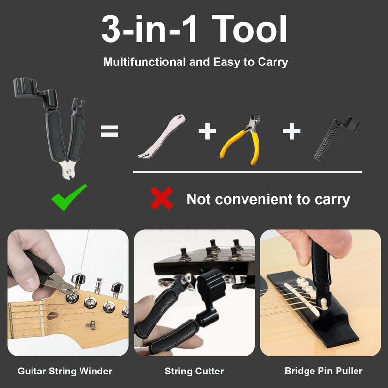 9Pcs Guitar Cleaning Kit, Guitar Maintenance Kit Includes Fret Polish, Cleaning Solution, Fretboard Lemon Oil, String Cleaning & Polish, String Cleaner, String Tuner, Masking Tape, 2 Cloth