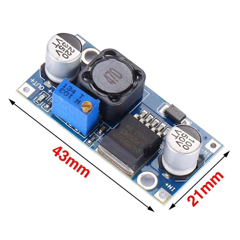 Yizhet LM2596 DC to DC Buck Converter, 3.0 - 40 V to 1.5 - 35 V Power Supply Step Down Module, Buck Converter Module, Down Converter, Adjustable Power Supply Buck Converter, Pack of 5