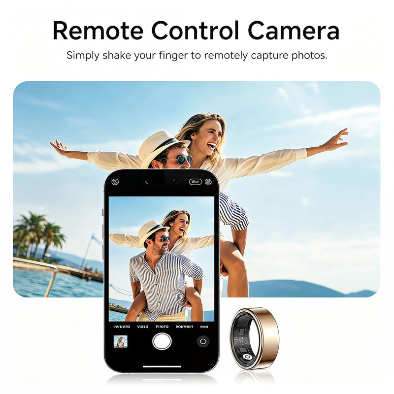 TERRALAB 2.0 Smart Ring,iOS & Android Compatible,IP68 Waterproof,Sports/Stress/Blood Oxygen/Heart Rate/Sleep Health Monitoring for Women&Men, with a Charging Case,No Subscription Fee Rose Gold 7