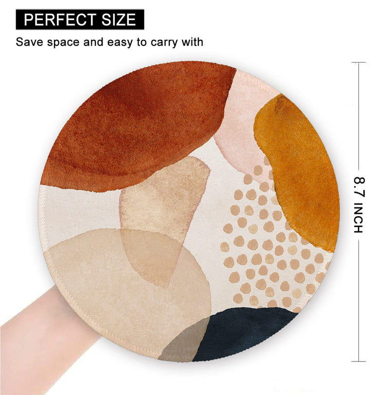 Auhoahsil Mouse Pad, Abstract Art Round Non-Slip Rubber Mousepad with Stitched Edges for Wireless Mouse Laptop Computer Gaming Office Travel Men Women Kids, Cute Design, 8.7 x 8.7 in, Stones Abstract Art Stone