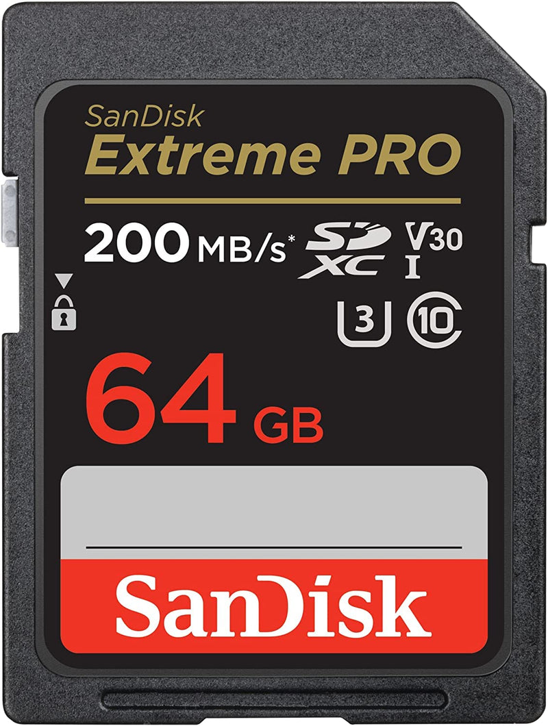 SanDisk 64GB SDXC SD Extreme Pro Memory Card Works with Canon EOS R, RP, M, M10 Mirrorless Camera Class 10 UHS-I (SDSDXXU-064G-GN4IN) Bundle with (1) Everything But Stromboli Multi Slot Card Reader