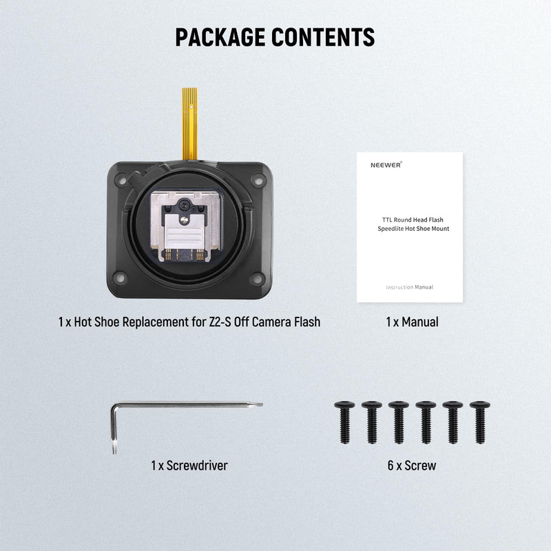 [AUSTRALIA] - NEEWER Z2-S Hot Shoe Replacement, for Z2-S/Z2Pro-S/Z2II-S Round Head Flash Compatible with Sony Camera, Speedlite Hot Shoe Adapter Repair Part with Upgraded Metal Contact Interface 