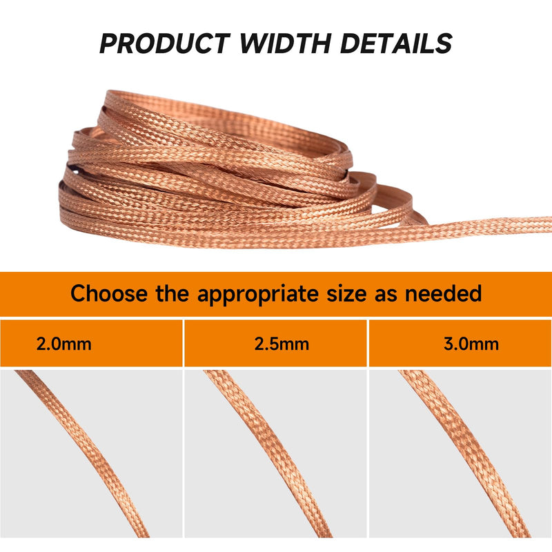 TOWOT Solder Wick Braid with Flux No-Clean Electronic, Desoldering Wick Braid Remover.Desolder Soldering 2.5mm W 0.10'' L 5' 4.92ft