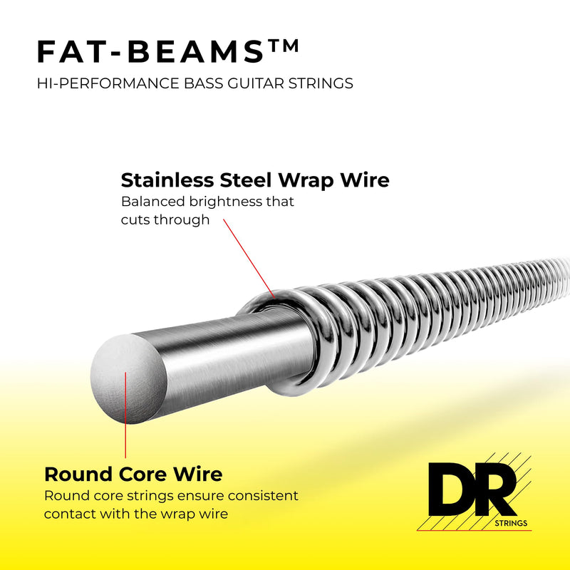 DR Strings FAT-BEAM Bass Guitar Strings (FB6-30) 6-String(30-125)