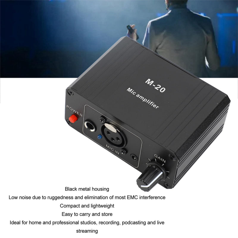 CCYLEZ Mic Preamp, 48V Power, Low Noise, XLR Output, Black, 1 Pack, Mic Preamplifier, XLR, TRS