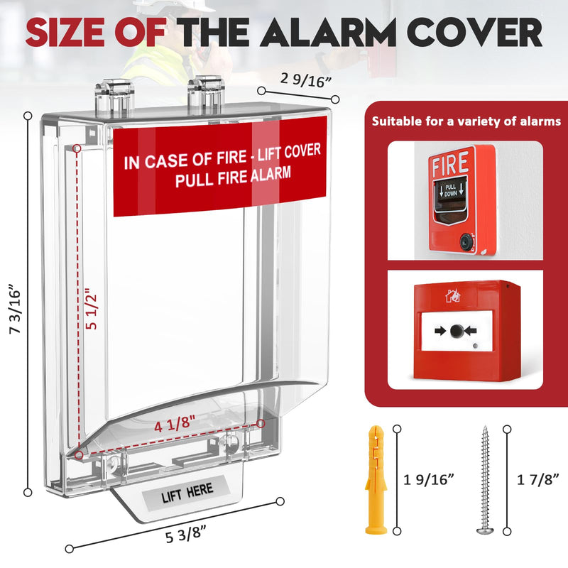 [AUSTRALIA] - Zipcase Fire Alarm Pull Station Cover, Durable Protective Guard to Prevent Accidental Trigger, Physical Damage, Dust and Debris, Easy to Install Enclosure 