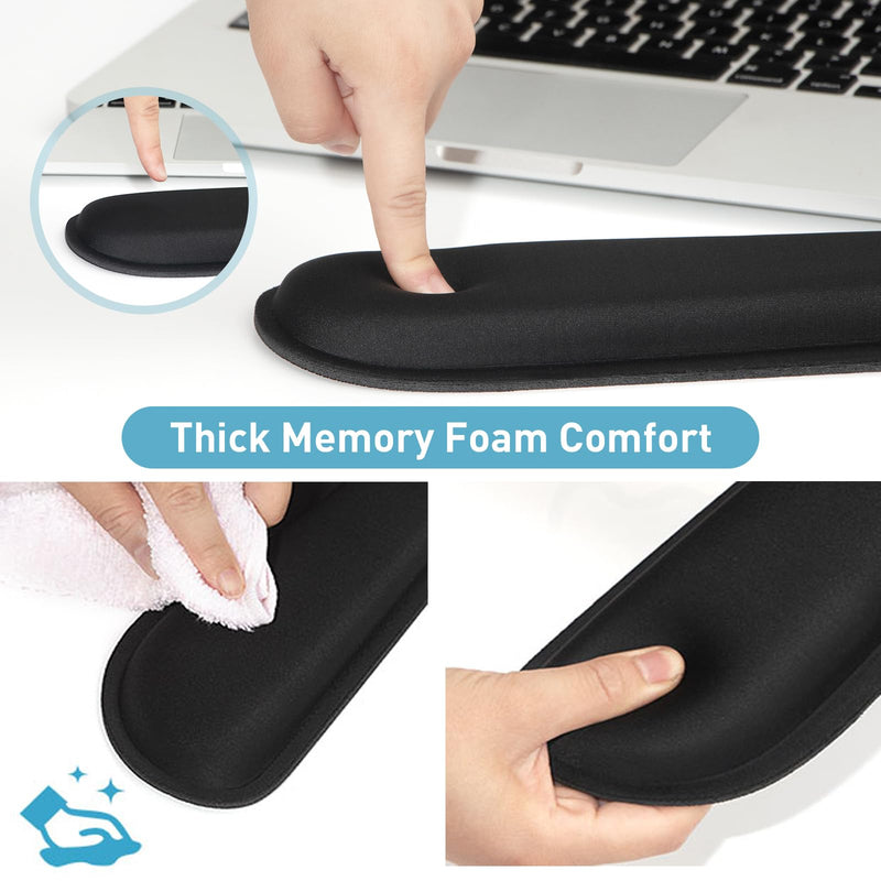 Keyboard Wrist Rest Memory Foam, Easy Typing Pain Relief, Keyboard Mouse Pad Set for Computer, Laptop, Home & Office SKK-333