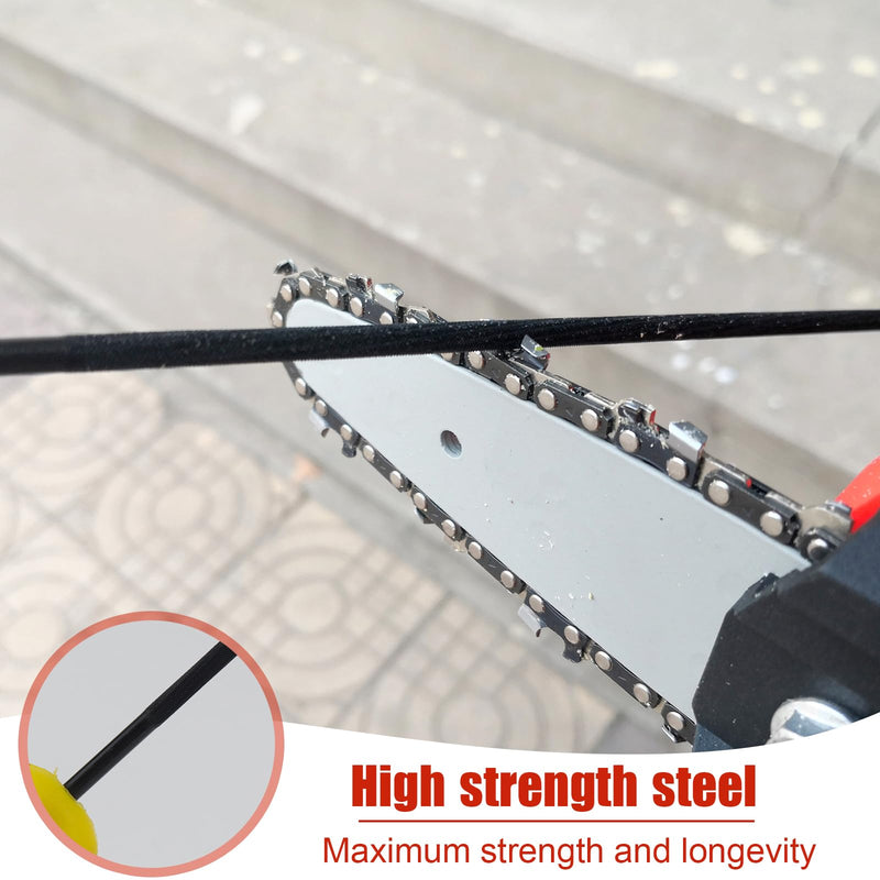 3 Pieces File for Chainsaw with Handle and File Holder Horse File Chainsaw File Set Chainsaw Round File 4.0 mm, 4.8 mm, 5.5 mm 3 Sizes for Chainsaws a