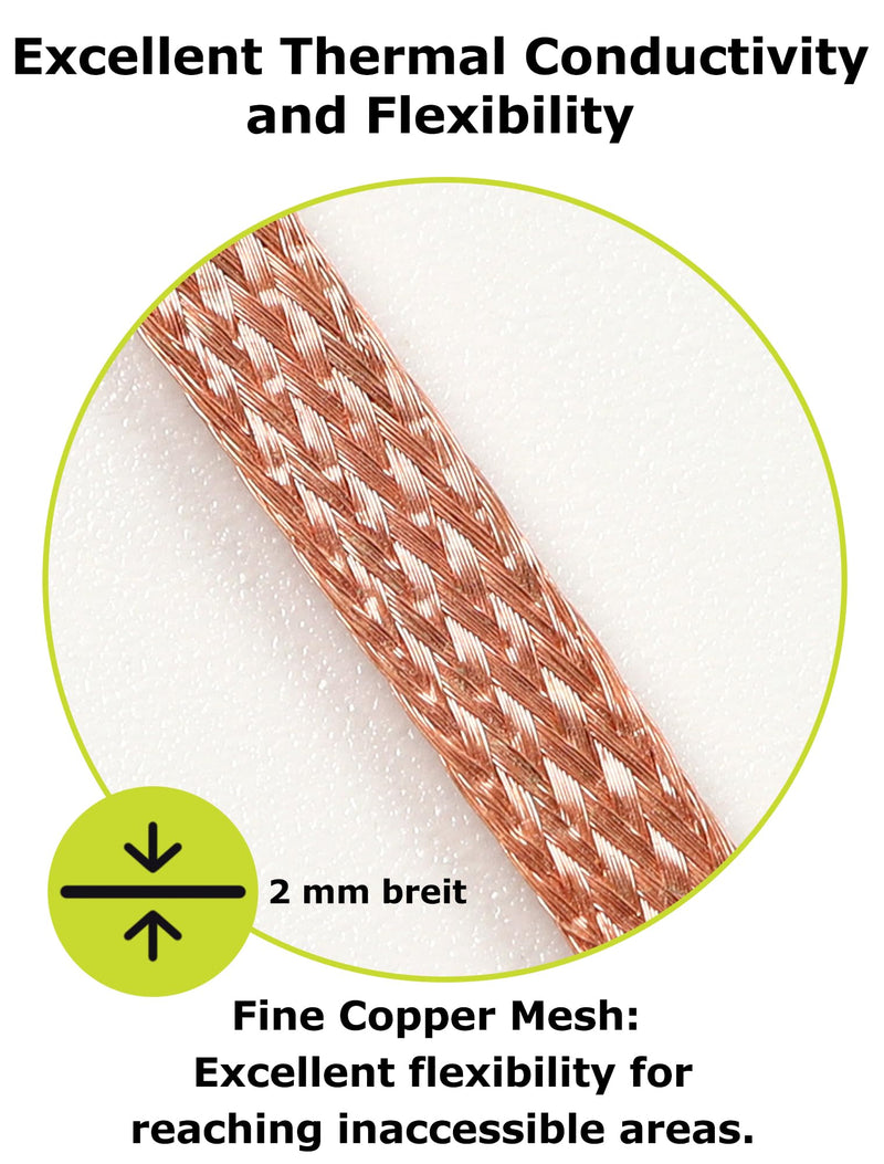 Set of 6 Desoldering Braids - 3 m Copper Desoldering Wire (1.0/1.5/2.0/2.5/3.0/3.5 mm) | Ideal for Desoldering and Removing Solder at Soldering Points | High Thermal Conductivity Solder Braid