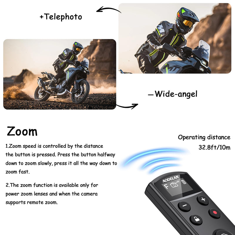 for Fujifilm Camera Rechargeable Shutter Release, AODELAN Wireless Remote Control Compatible with Fuji X-T30 II,X-S10,X-H2,X-H2S,X-T3,X-T4,X-T5,X-S20,X-T30,X-T50,X-M5,X100VI,X-E5,X Half Upgrade Black for Fujifilm