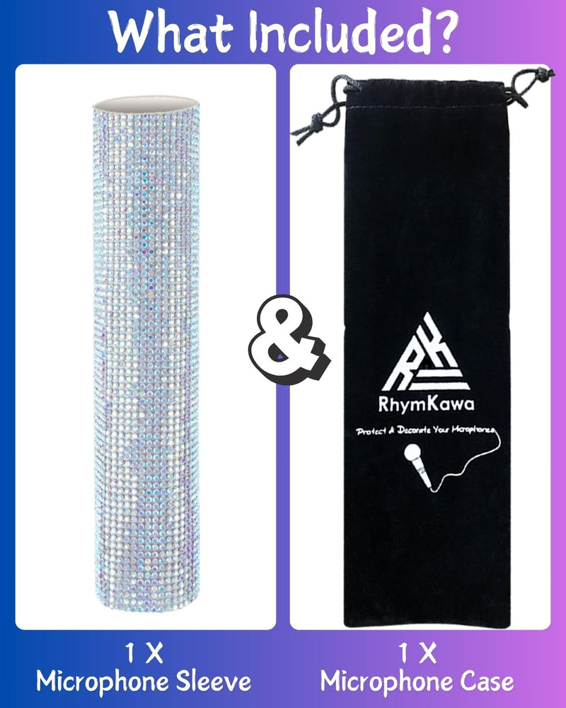 [AUSTRALIA] - Bling Wireless Microphone Decorate for Universal Handheld and Beta58 SM58 Beta87 PG58, Eyes Catching for Event (Mic NOT Included) Multi Crystal 