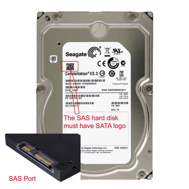 CY SATA Hard Disk Drive Raid Adapter with 15 Pin 7 Pin + 15 Pin to SFF-8482 SAS 22 Pin Converter Adapter Straight