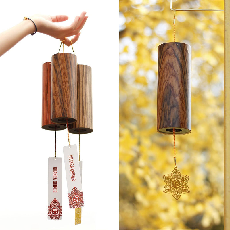 Chakra Chimes Natural Bamboo Wind Chimes Meditation Chord Windchime Wind Bell for Home Decoration Zen Mindfulness Sacral Chakra