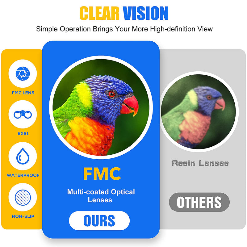 LET'S GO! Binocular for Kids, Compact High Resolution Shockproof Binoculars Red