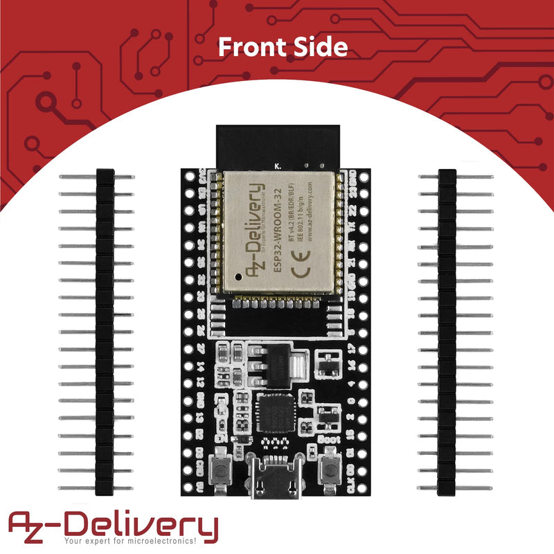 AZDelivery 5 x ESP32 Board Dev Kit C V4 NodeMCU WLAN WiFi Development Board Unsoldered Compatible with Arduino including E-Book! (Successor Module of ESP32 Dev Kit C) | ESP 32 by AZ Delivery ESP32 with CP2102