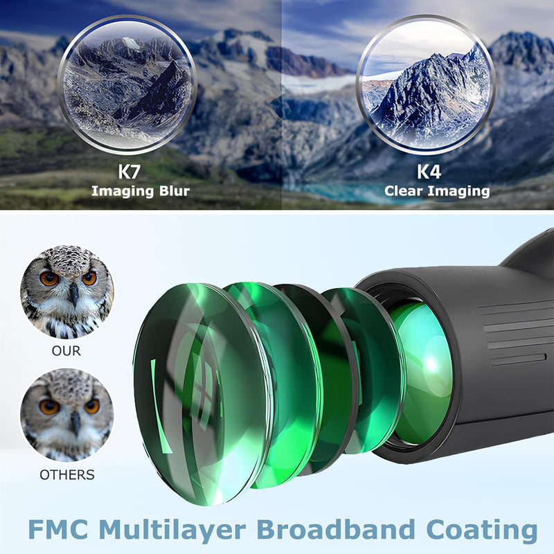 12X55 Monocular Telescope for Adults High Powered,Star Cosmic Scope Space Monocular Compact Telescope,Mini Handheld Zoom Monoculars Telescope for Phone for Hunting,Bird Watching,Star Gazing,Travel