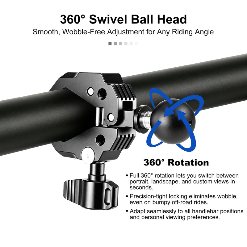 Heavy Duty 1 Inch Ball Head Clamp Mount