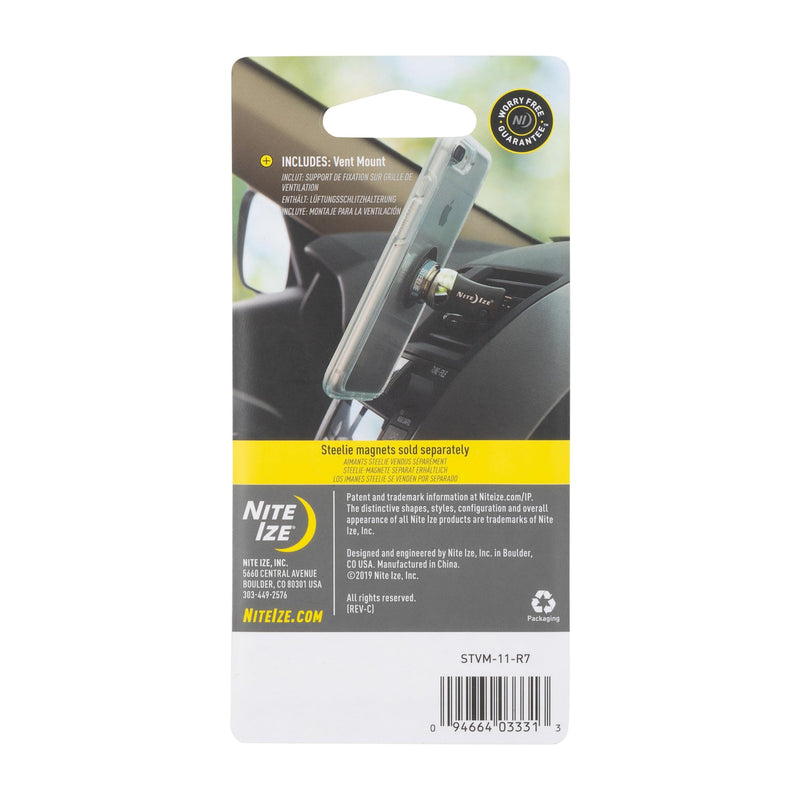 Nite Ize Steelie Vent Mount - Additional Car Vent Mount for Cell Phones - Compatible Phone Accessories for Steelie Magnetic Phone Mounting System Dash Ball