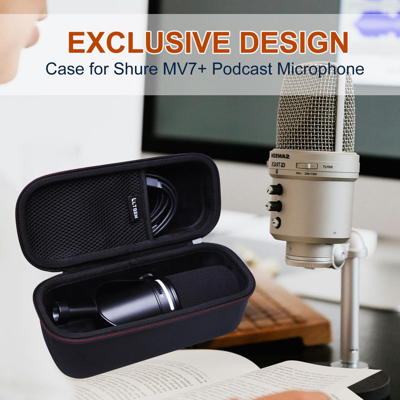 LTGEM Case Compatible with Shure MV7+ Podcast Dynamic Microphone, Case Only