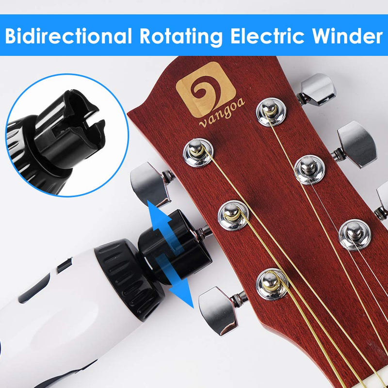 Vangoa Electric String Winder Cutter and Bridge Pin Puller, 3 in 1 Electric Restringing Tool Rechargeable for Guitars Bass…