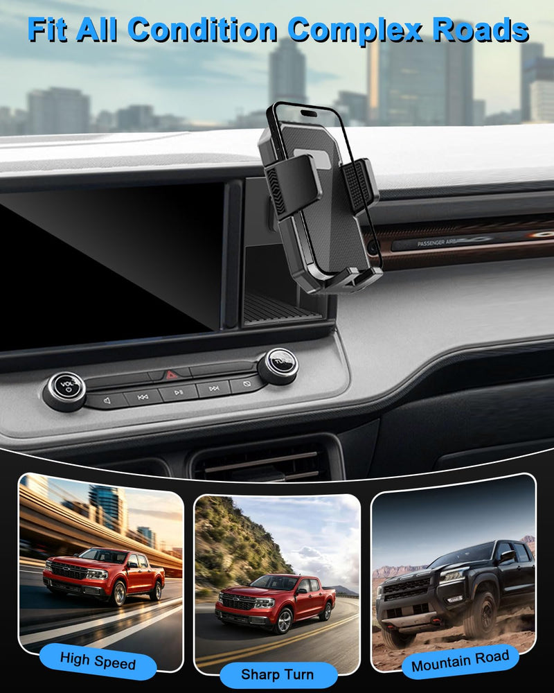 PZK Cubby Insert Auto Lock Car Phone Holder for Ford Maverick 2022-2024 | One Button Release Car Phone Mount With Stroage Box Trunk Dash Mount Hands Free 360° Rotation for Maverick Truck Ford Maverick 2022-2024（Cubby Insert Box)