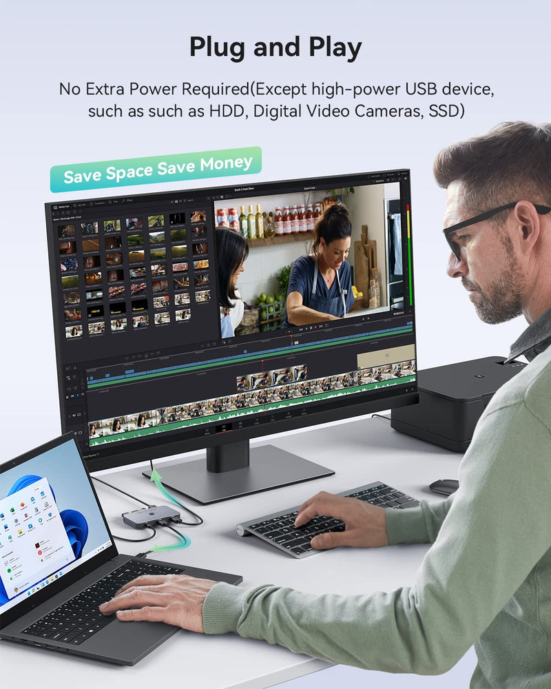 USB Switch, ABLEWE Aluminum USB 3.0 Switcher 2 Computers Sharing 4 USB Devices for PC Printer Scanner Mouse Keyboard with 2 USB 3.0 Cable, USB KVM Switch Selector Compatible with Windows, Mac, Linux