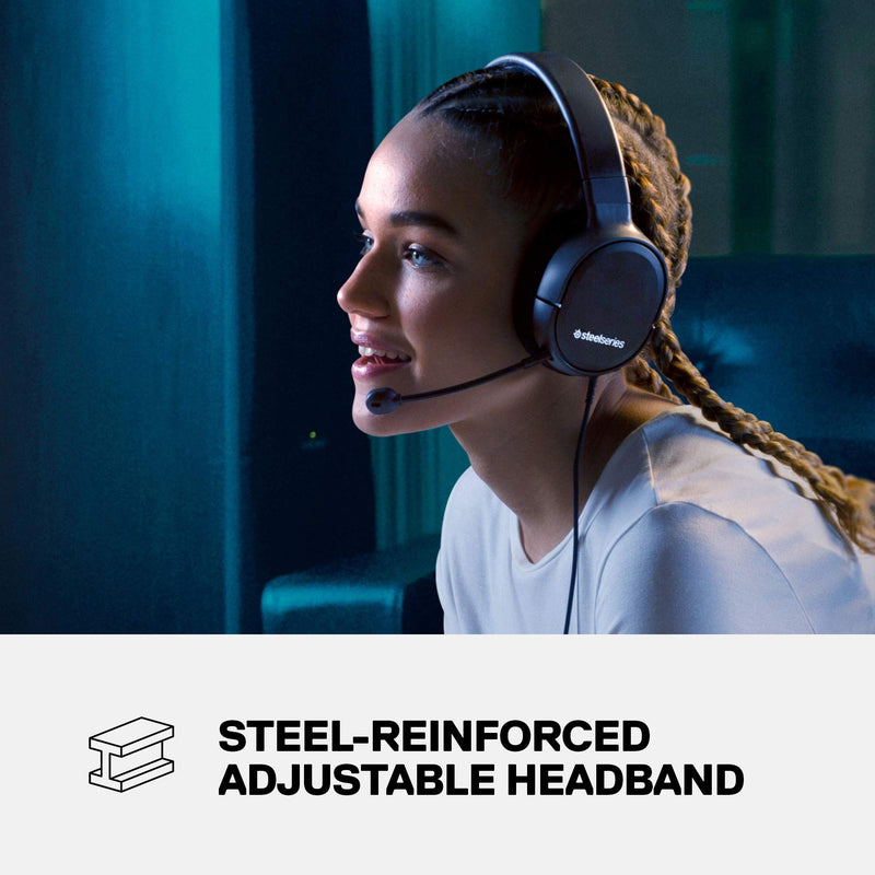 SteelSeries Arctis 1 Wired Gaming Headset – Detachable Clearcast Microphone – Lightweight Steel-Reinforced Headband – for PC, PS4, Xbox, Nintendo Switch and Lite, Mobile,Black PC | Mac