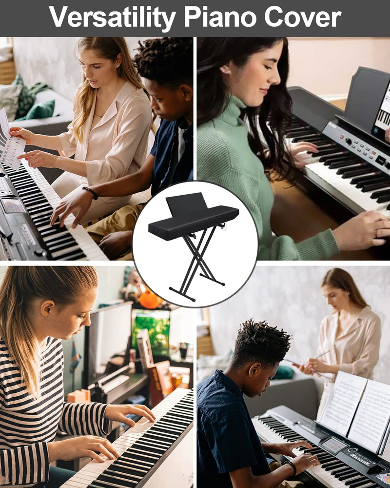 [AUSTRALIA] - Piano Keyboard Dust Cover, Water Proof Stretchy Electric Piano Keyboard Covers for Digital Electric Pianos, Full Cover Elastic Lock Music keyboard Protector Cover (88 - Keys, Black) 88 - Keys 