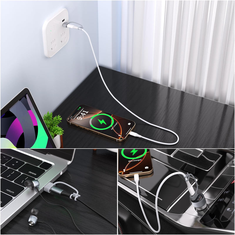 [AUSTRALIA] - USB to USB C Adapter 5Pack, USB-C Female to USB A Male OTG Type C Converter for iPhone 16 Charger, iPhone 15/14/13 Pro Max, Apple Watch Ultra, AirPods, iPad, Samsung Galaxy S24, Car 5pack-Crystal 