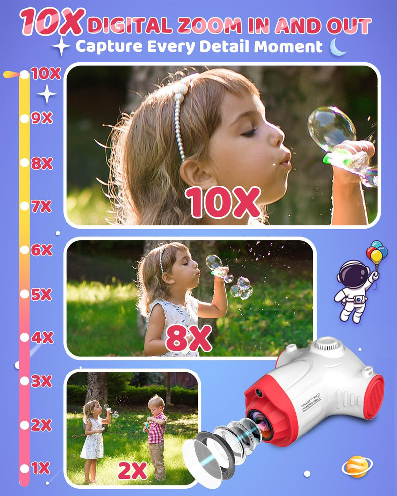 [AUSTRALIA] - Kids Camera, Camera for Kids with Projector, Offers Projection, 48MP Photography, 1080p Video Recording, Kids Digital Camera Christmas Birthday Gifts for Boys Girls Age 3+ (Red) Red 