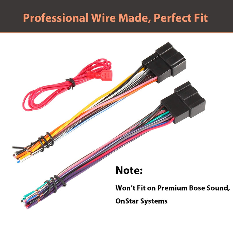 RED WOLF Compatible with 2006-2017 Chevy GMC Express Savana Buick Factory Radio Stereo Replacement Wire Harness Updated