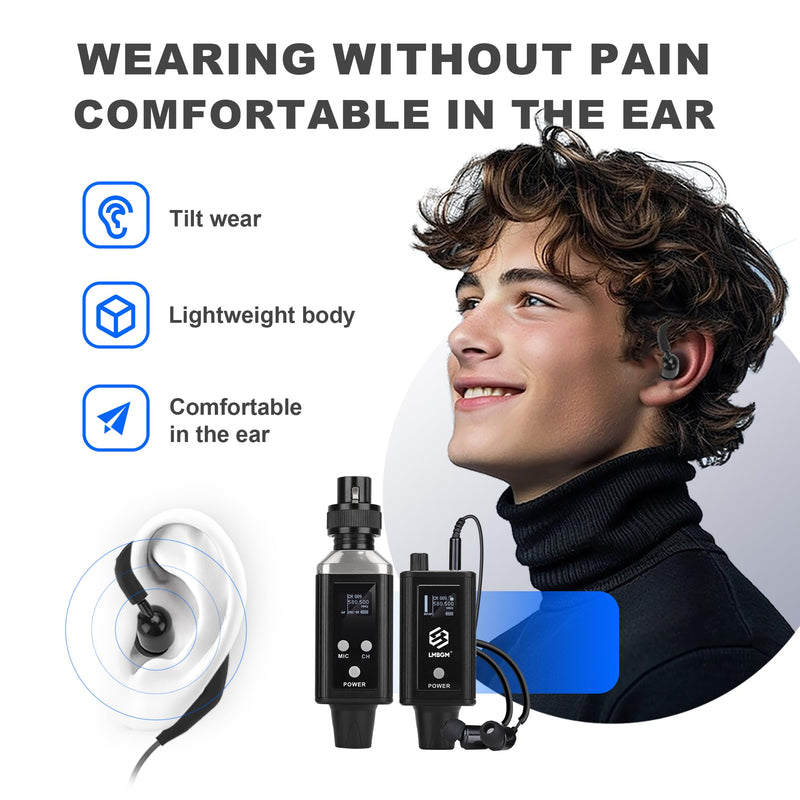 A9 UHF Wireless in-Ear Monitor Pro System Transmitter and Beltpack Receiver for Studio, Band Rehearsal and Live Performance (A9-1) (A9-1-BK) A9-1-BK