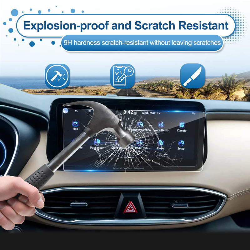 2021 2022 2023 Santa Fe Screen Protector for Hyundai Santa Fe (SEL/XRT/Limited/Calligraphy) 10.25-inch Touch Screen, 9H HardnessTempered Glass 2022 2023 Santa Fe Hybrid Accessories 10.25"