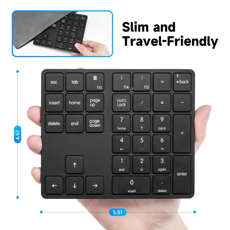 [AUSTRALIA] - havit Wireless Number Pad for Laptop, Fully Compatible with Mac OS, iPad, Windows, and Android Devices – 2.4G Rechargeable 34-Key Numeric Keypad 