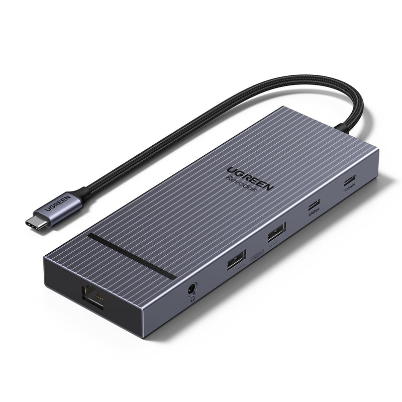 UGREEN USB C Docking Station Triple Monitor 4K, 12-in-1 Dock with 2xHDMI+DP | 2x10Gbps USB-C, 2xUSB-A, 100W PD, SD/TF 3.0, 1G Ethernet, 3.5mm Audio, Revodok Pro 3121 USB-C Hub Adapter,macOS Mirrors Only