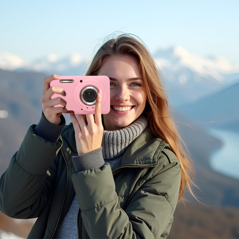 [AUSTRALIA] - Case for Kodak Pixpro Fz55 Digital Camera,Fz55 Case Silicone,for Kodak Pixpro Fz55 Accessories,Soft Protective Camera Cover with Removable Lens Cap Slim Fit Sleeve Anti-Scratch(Pink) Pink 