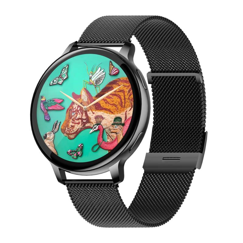 Smart Watch for Women, Elegant Smartwatch with 2 Bands (Black) | Elegant women smartwatch with 2 bands. Supports Bluetooth calling, notifications and real-time health fitness tracking.