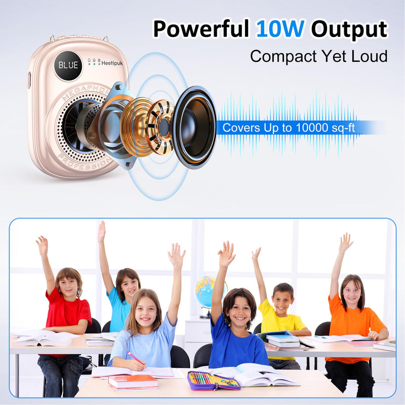 [AUSTRALIA] - Voice Amplifier Microphone Headset,Portable Voice Amplifier,PA Systems for Teachers,Training,Shopper Guide,Tour Guide, Supports TF Card Pink 