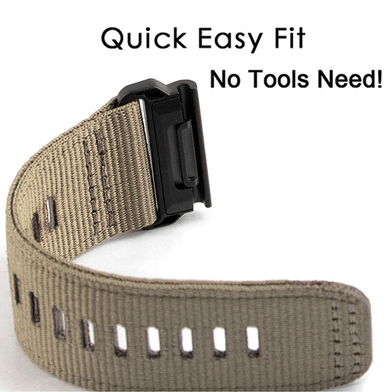 Abanen Rugged Nylon Watch Bands for Garmin Fenix 7X / Fenix 6X / Fenix 5X/Enduro 2, Quick Fit 26mm Adjustable Woven Nylon Sports Wrist Strap with Stainless Steel Clasp for Tactix 7 Pro, epix Pro 51mm Coyote Tan