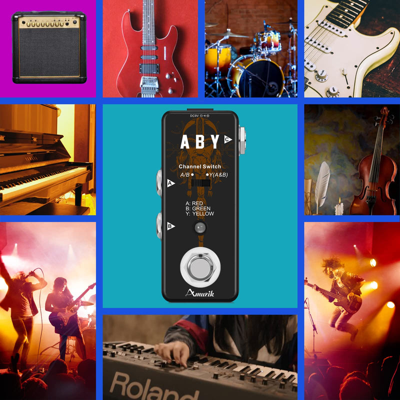 [AUSTRALIA] - Amuzik Switch Box Pedals Functional ABY BOX Switch Guitar Pedal Selector Audio Channel Pedal for Guitar Mini Size True Bypass 