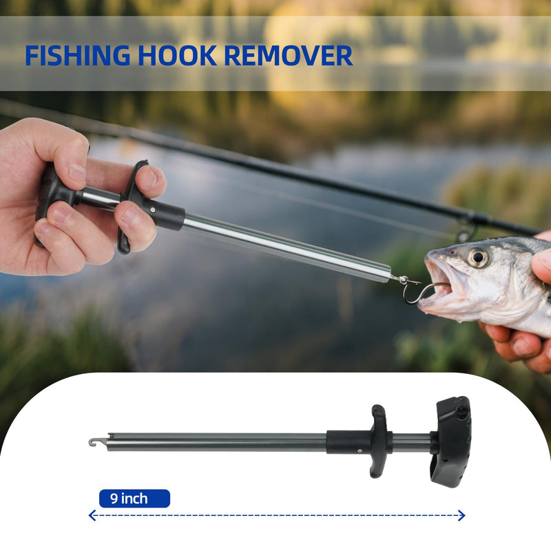 RAWILL Fishing Kit,Filleting Knife,Hook Remover,Fish Grip, Line Cutter,Fishing Scale, Pliers with Lanyards,Not Include Batteries Black