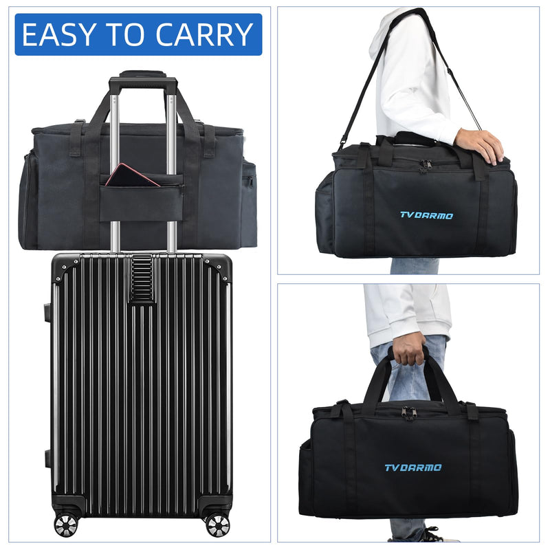 DJ Equipment Cable Bag - Gig Bag with Detachable Padded Bottom and 8 Dividers - Case for Musical Accessories, Cords, Gear, Sound Equipment